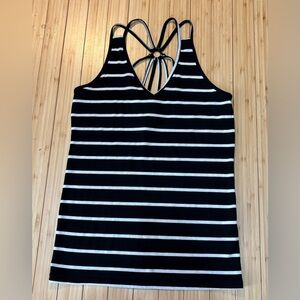 Poof size S strappy back tank top. Black and white. NWT.